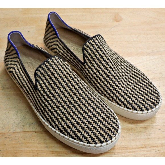 Rothy’s Shoes - Rothy's The Original Slip On Toffee Stripe Hemp Sneakers Shoes Women's 9.5